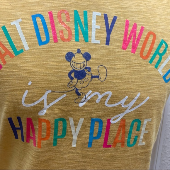 Disney Parks Walt Disney World Is My Happy Place T-shirt Women’s large Yellow - Picture 14 of 16
